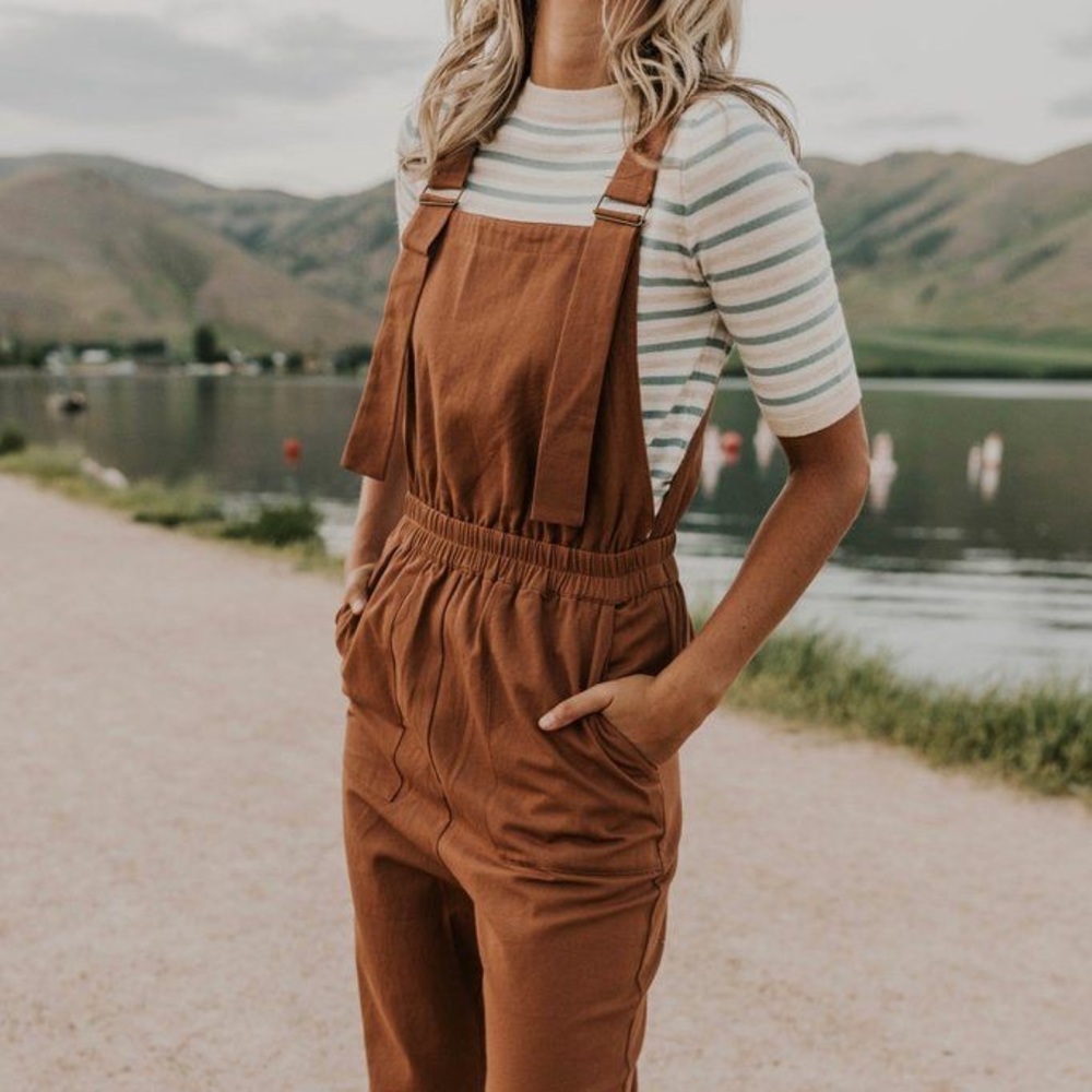 NWT Roolee Kennidee Jumpsuit Camel